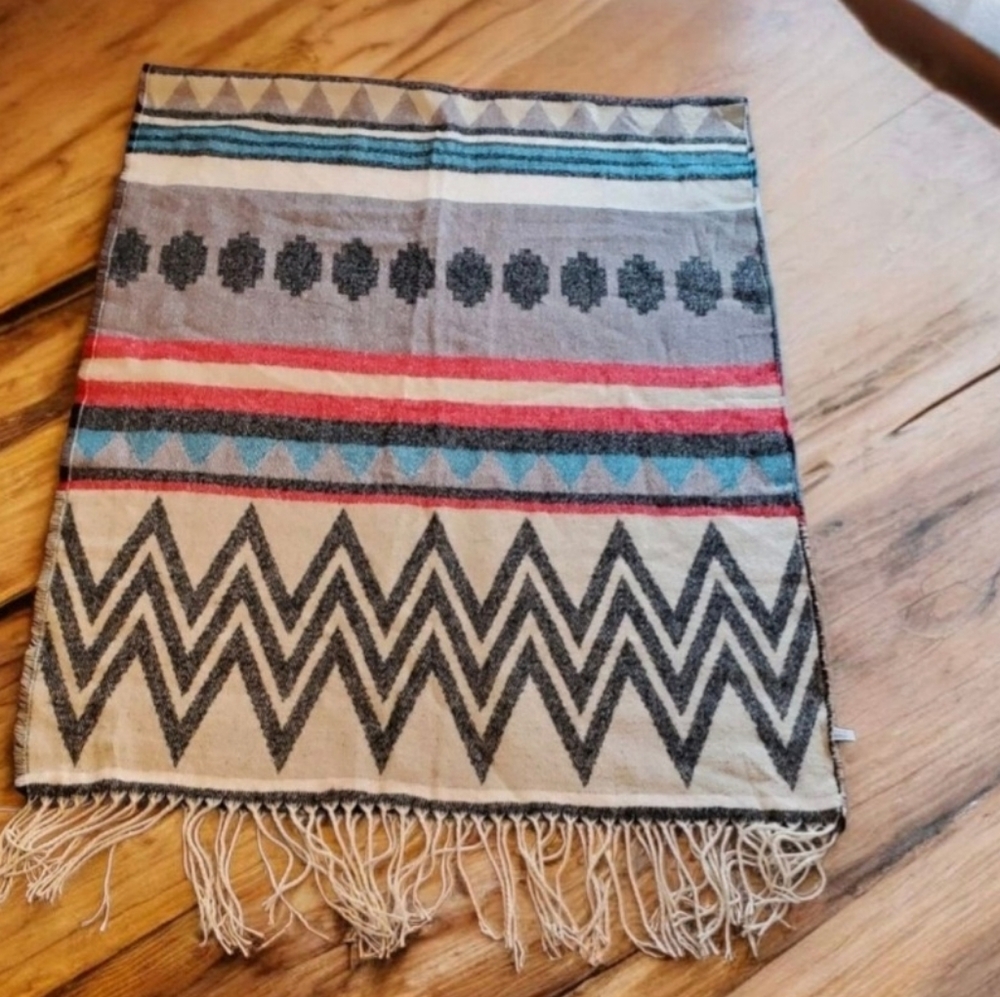 Oversized Blanket Scarf with Fringes